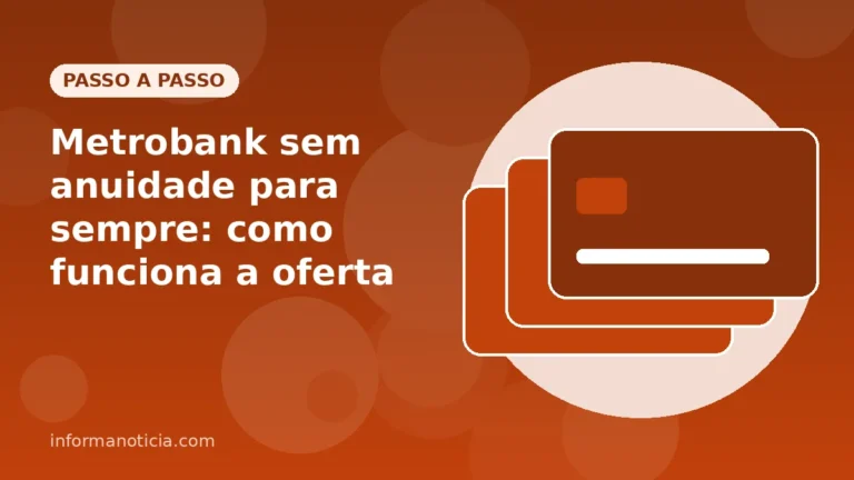 Capa do artigo: Metrobank sem anuidade para sempre: como funciona a oferta