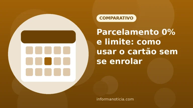 Capa do artigo: Parcelamento 0% e limite: como usar o cartão sem se enrolar